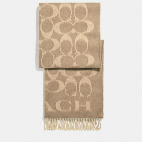 COACH SCARF SIGNATURE OVERSIZED MUFFLER CAMEL TAN❗️ BESTSELLER❗NEW❗️ - Picture 1 of 3